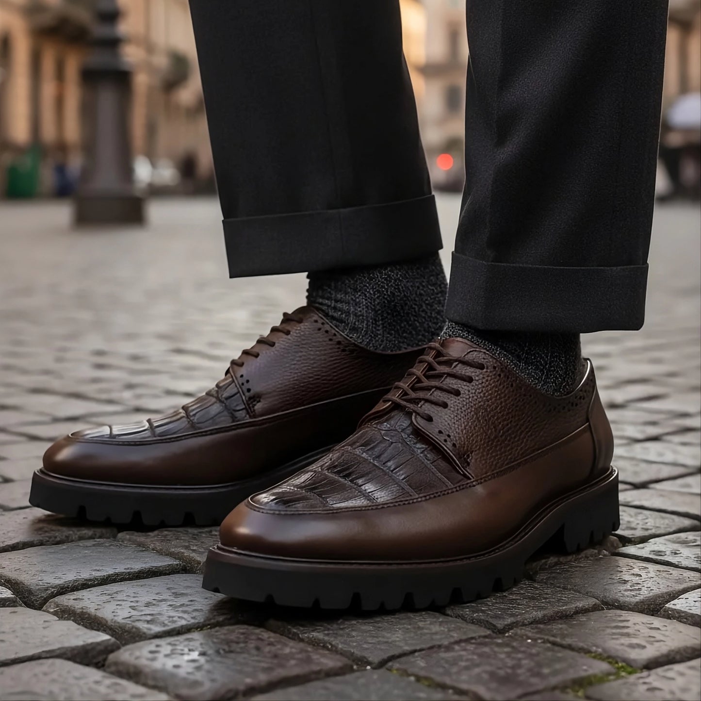 MILÁN PALUDE CON PIEL GENUINA DE COCODRILO