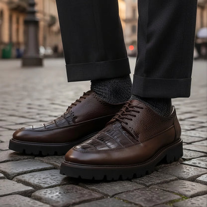 MILÁN PALUDE CON PIEL GENUINA DE COCODRILO